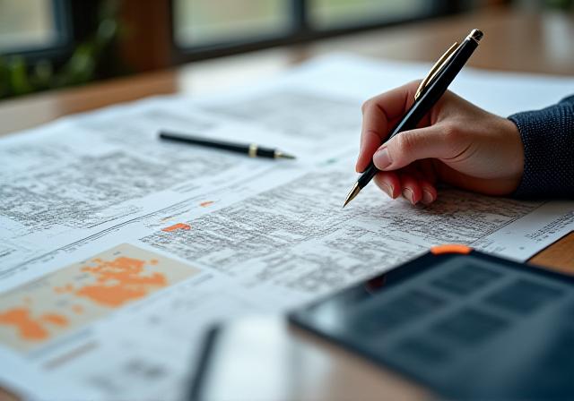 Strategic planning session with maps and data visualization